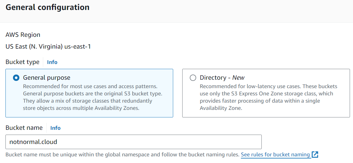 Bucket Config: General Config 1