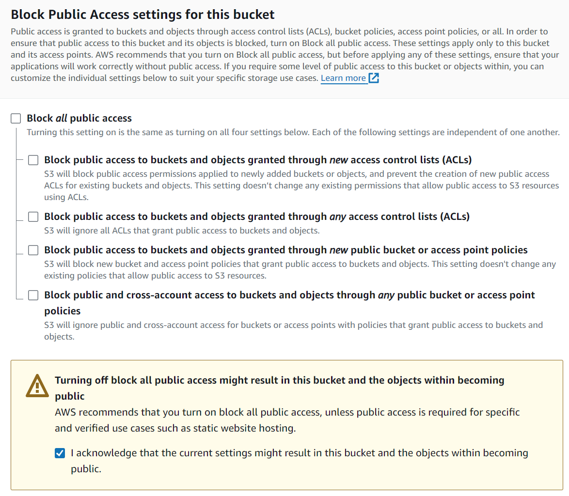 Bucket Config: General Config 3